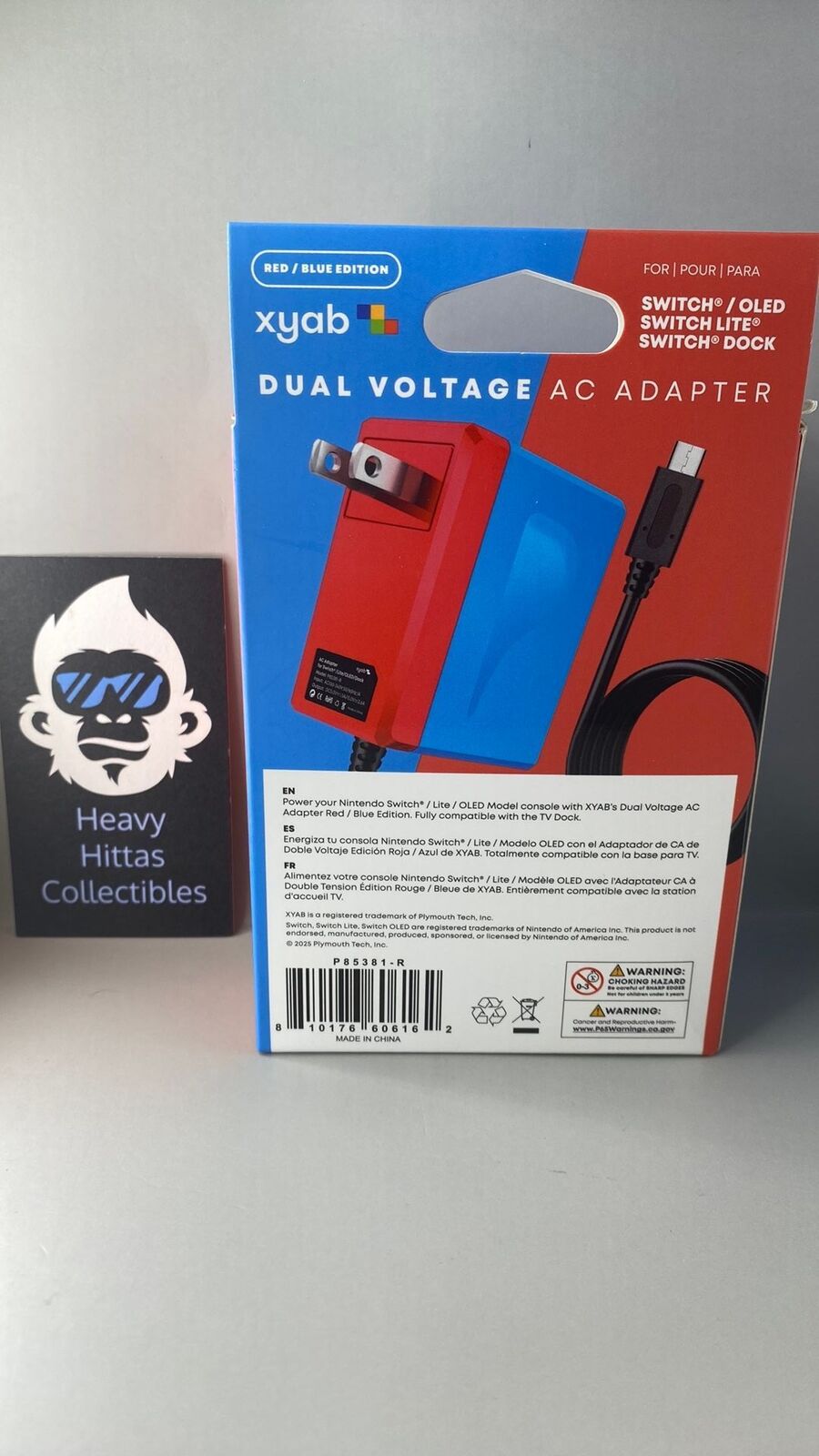 Nintendo Switch AC Power Adapter - Red/Blue - New