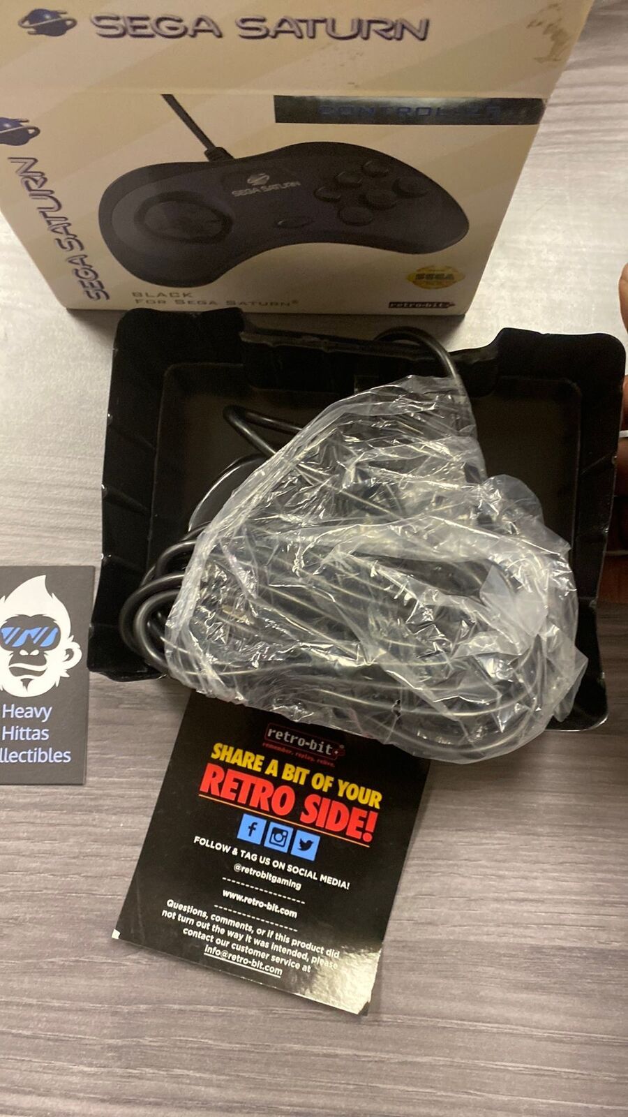 Sega Saturn - Retro-Bit Controller (Black) - Open Box