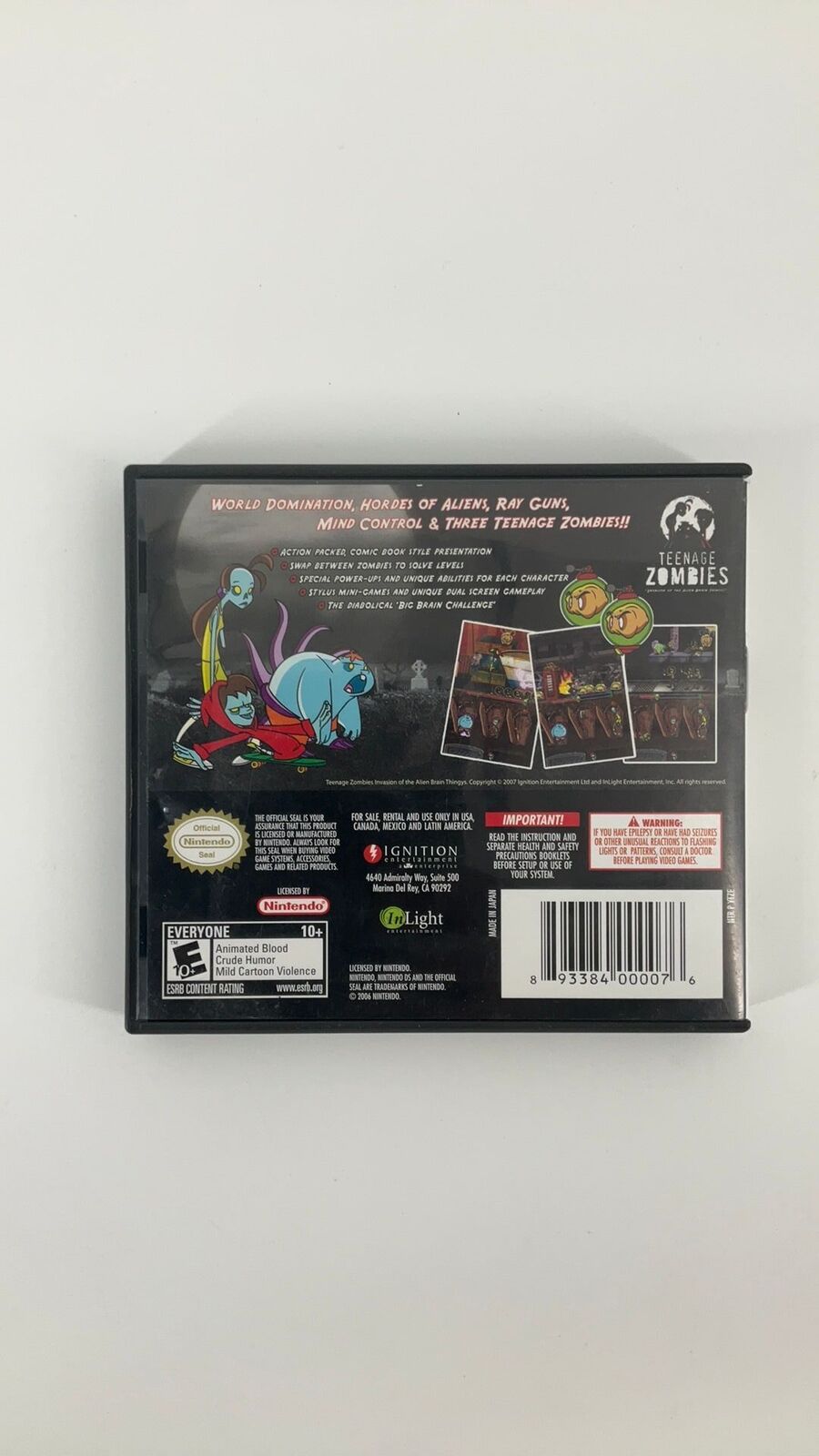DS – Teenage Zombies: Invasion of the Alien Brain Thingys! – CIB