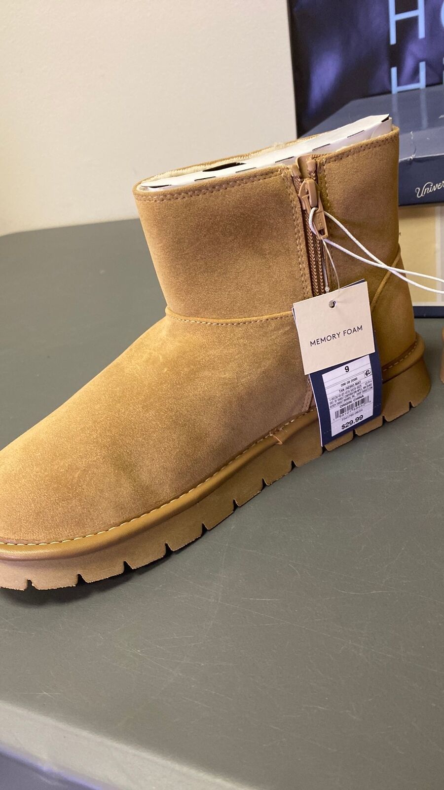 Boots - Size 9W May Boots Memory Foam, Tan