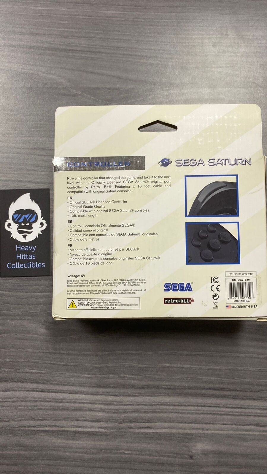 Sega Saturn - Retro-Bit Controller (Black) - Open Box