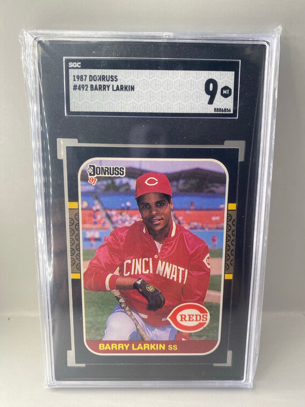 1987 Donruss #492 Barry Larkin SGC 9 Mint front