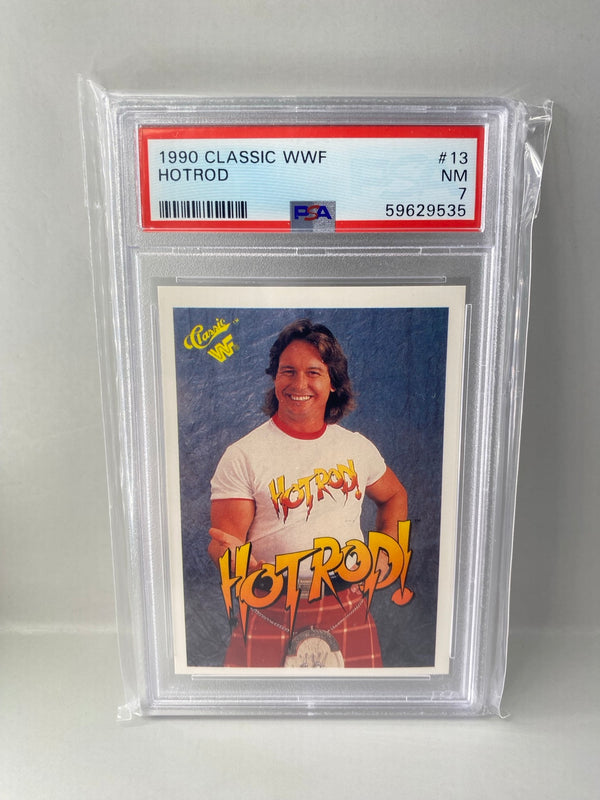 1990 Classic WWF Hotrod Rowdy Roddy Piper #13 PSA 7 front