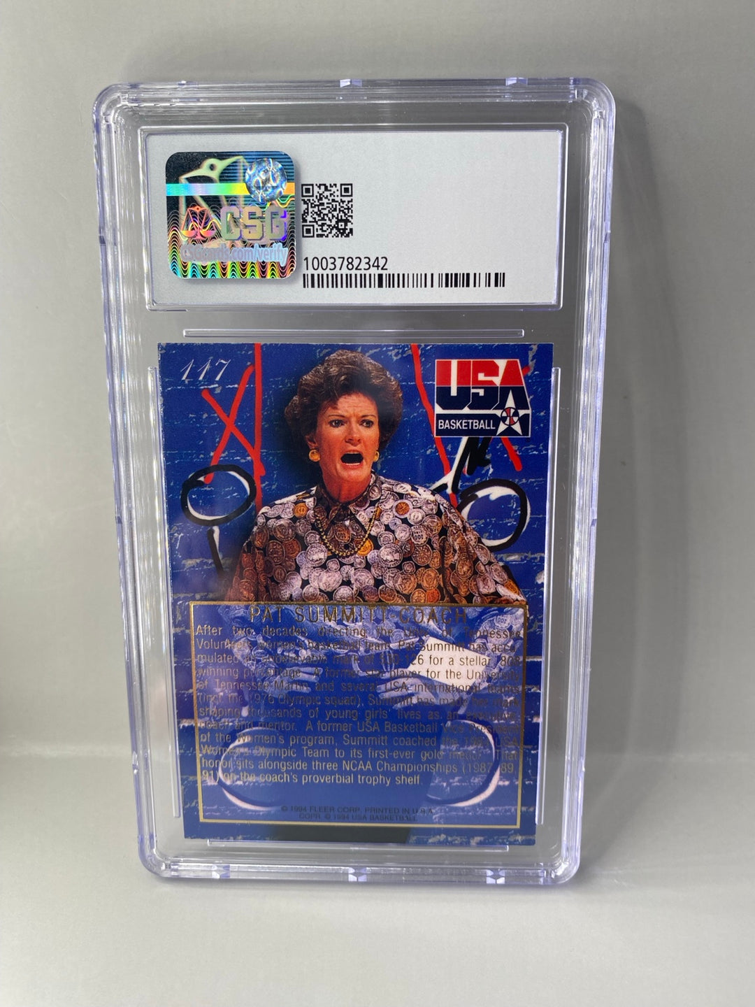 1994 Flair Pat Summitt #117 CSG 8.5 back