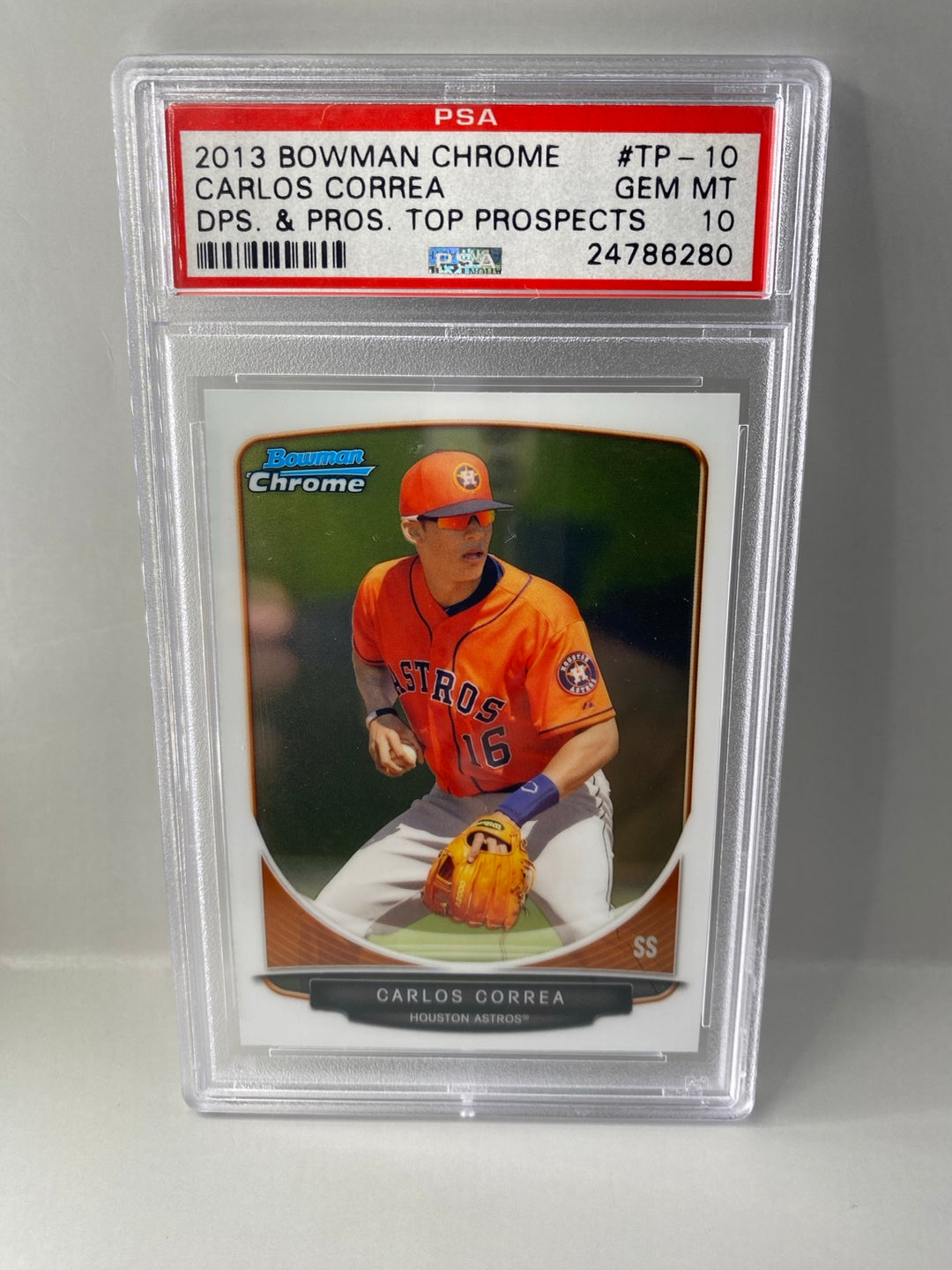2013 Bowman Chrome Carlos Correa TP-10 PSA 10 front