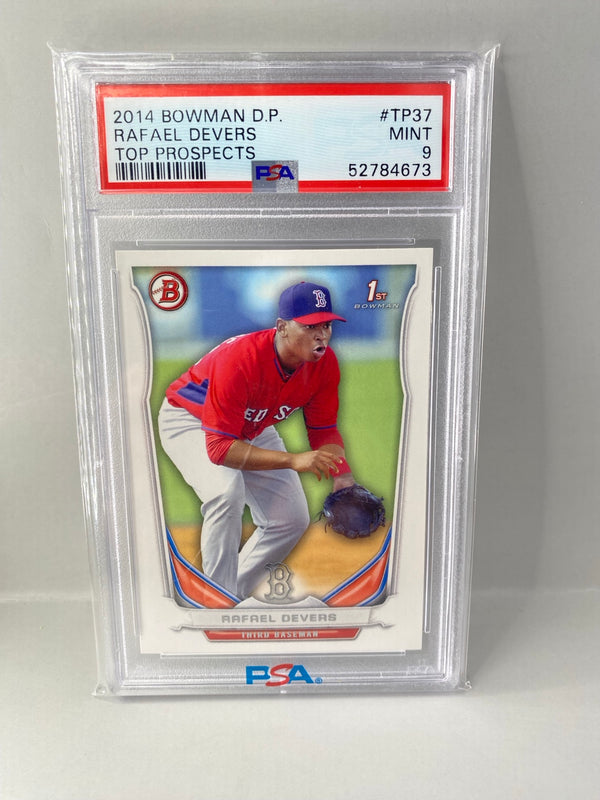 2014 Bowman Draft Rafael Devers TP37 Top Prospects 1st Bowman PSA 9 front