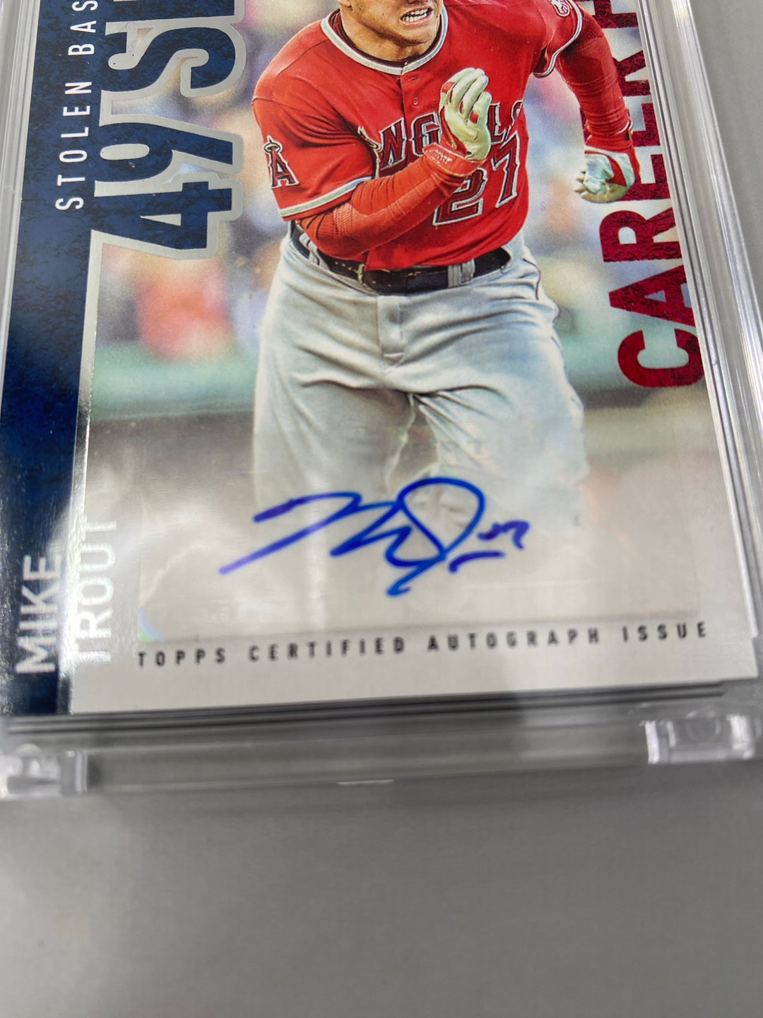 Mike Trout Topps certified autograph close-up