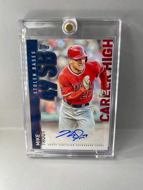 2015 Topps Career High Mike Trout autograph card CH-MT front