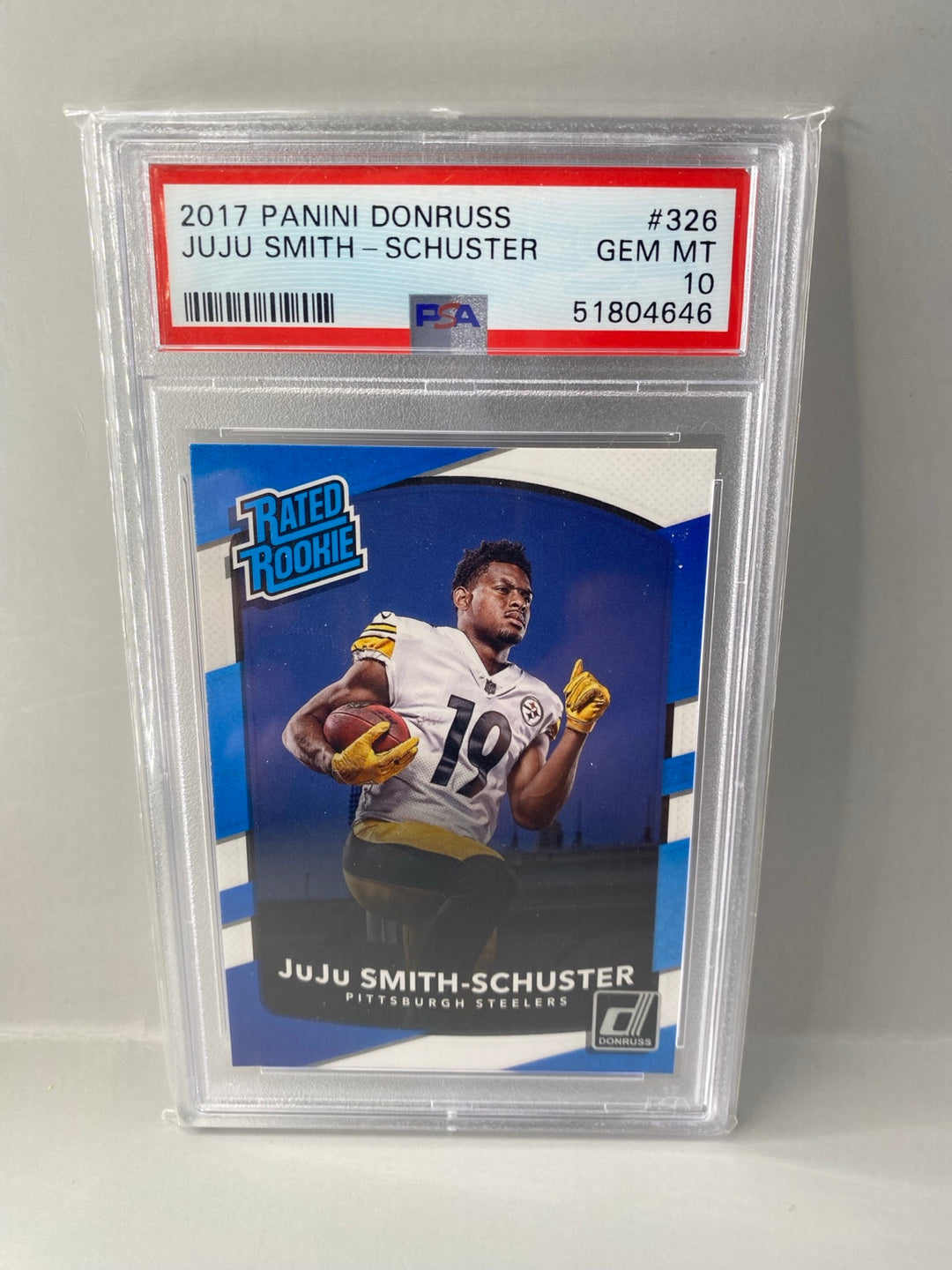 2017 Donruss JuJu Smith-Schuster #326 Rated Rookie PSA 10 front