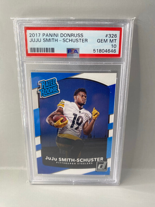 2017 Donruss JuJu Smith-Schuster #326 Rated Rookie PSA 10 front