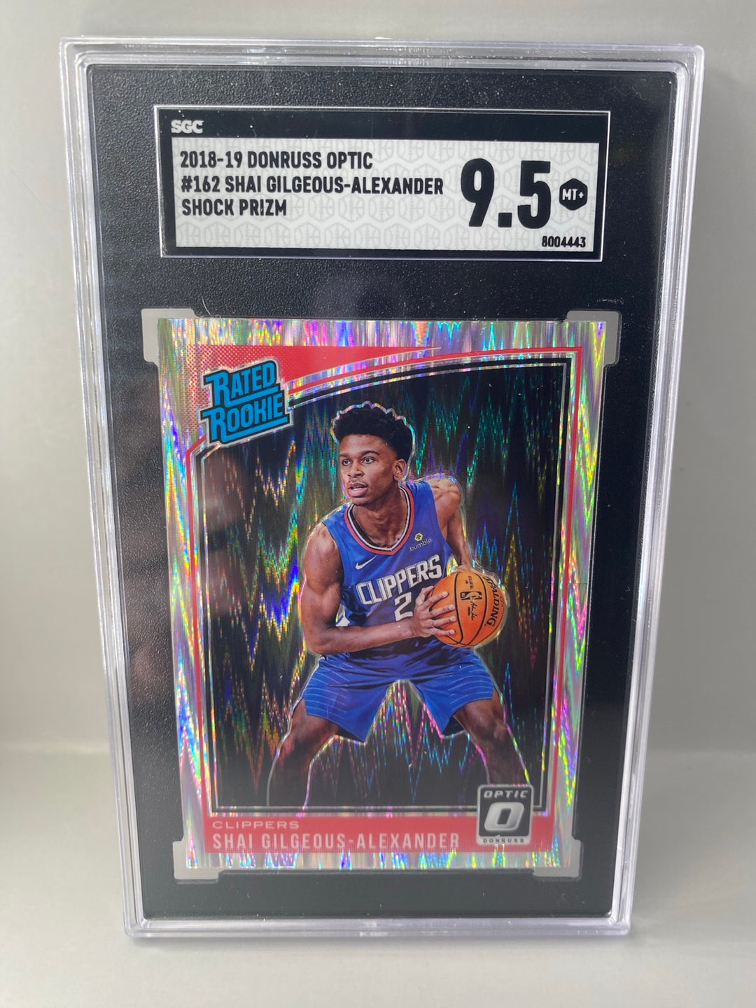 2018-19 Donruss Optic Shai Gilgeous-Alexander #162 Shock Prizm Rated Rookie SGC 9.5 front