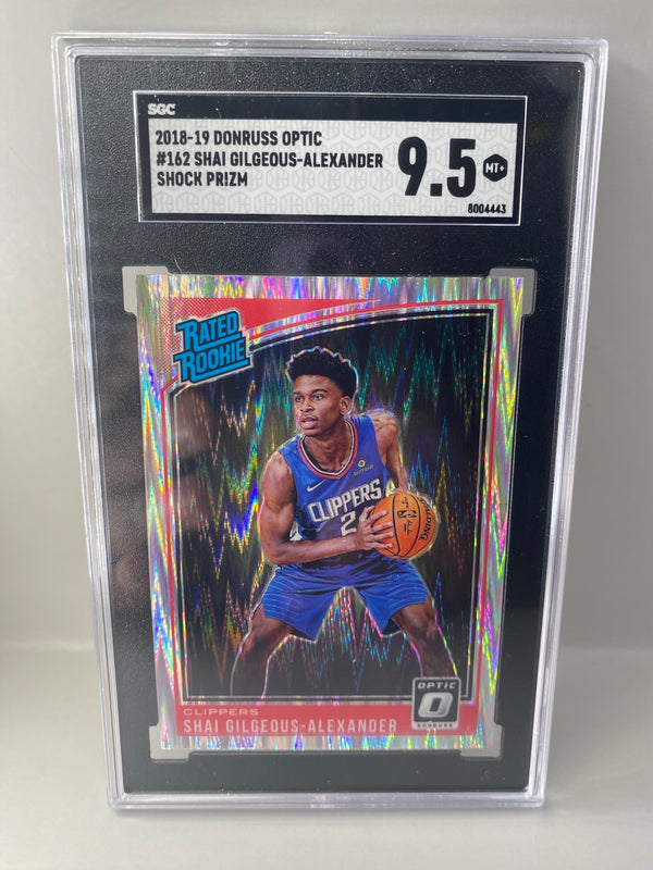 2018-19 Donruss Optic Shai Gilgeous-Alexander #162 Shock Prizm Rated Rookie SGC 9.5 front