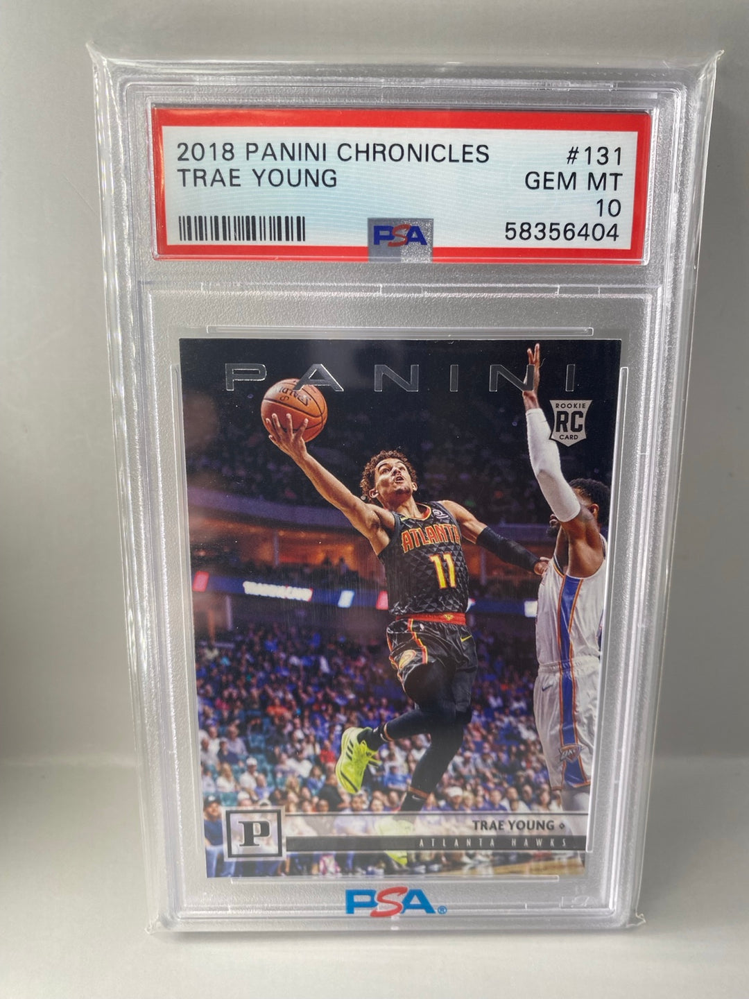 2018-19 Panini Chronicles Trae Young #131 rookie PSA 10 Gem Mint front