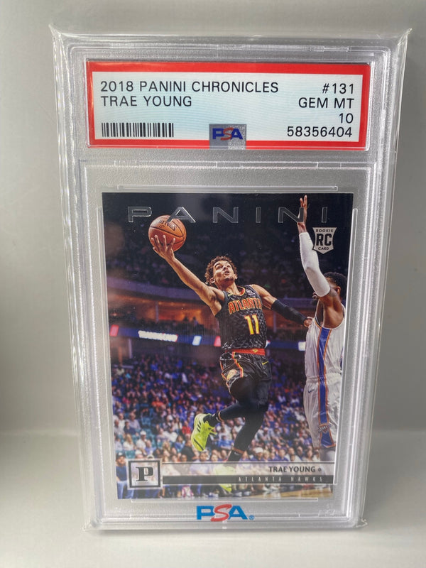 2018-19 Panini Chronicles Trae Young #131 rookie PSA 10 Gem Mint front