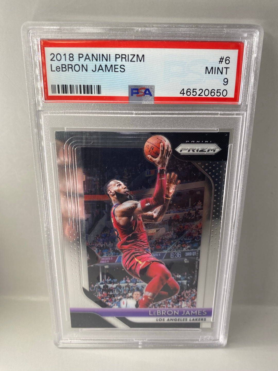 2018-19 Panini Prizm LeBron James #6 PSA 9 Mint front