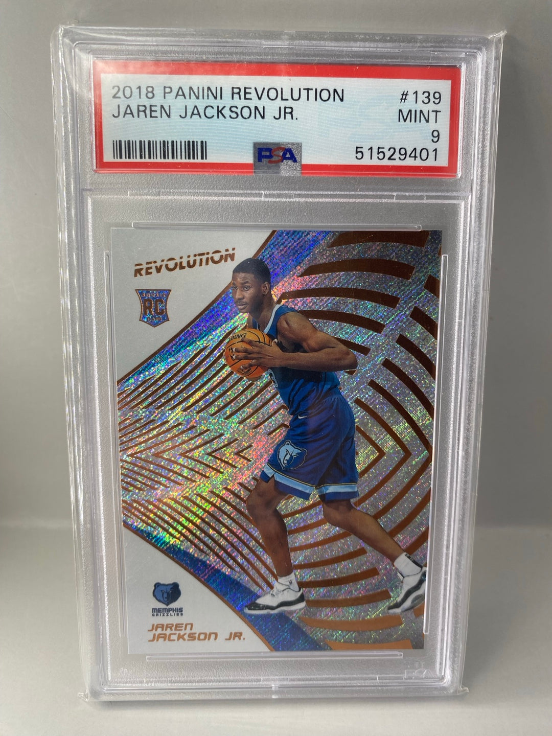 2018-19 Panini Revolution Jaren Jackson Jr. #139 rookie PSA 9 Mint front