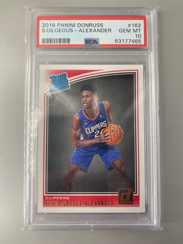 2018-19 Panini Donruss Shai Gilgeous-Alexander #162 Rated Rookie PSA 10 front