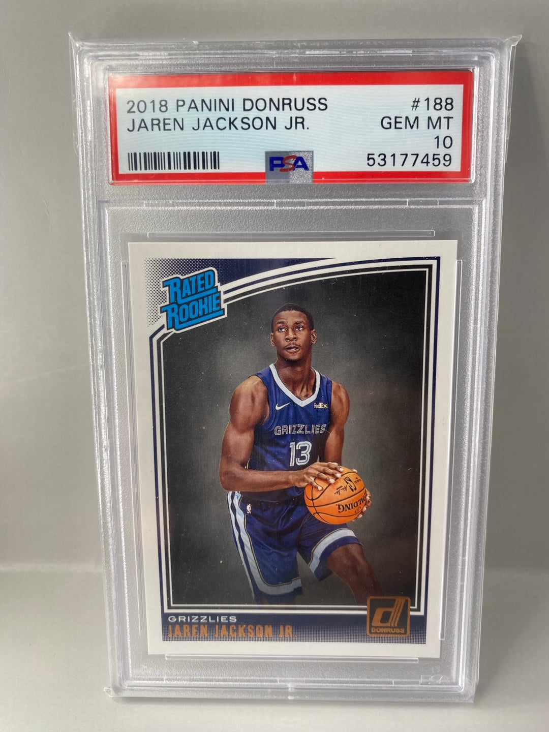 2018 Panini Donruss Jaren Jackson Jr. #188 Rated Rookie PSA 10 front