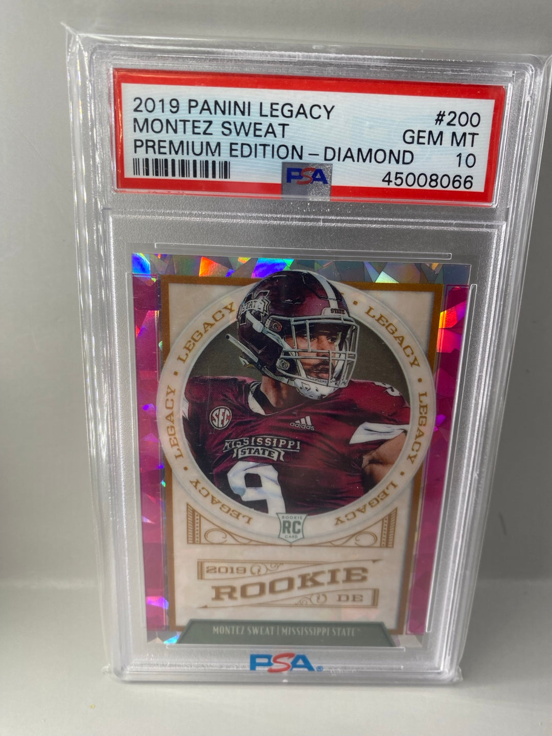 2019 Panini Legacy #200 Montez Sweat Premium Edition Diamond rookie PSA 10 front
