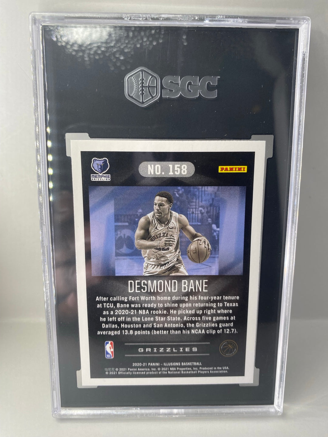 2020-21 Panini Illusions Desmond Bane #158 rookie SGC 9.5 back