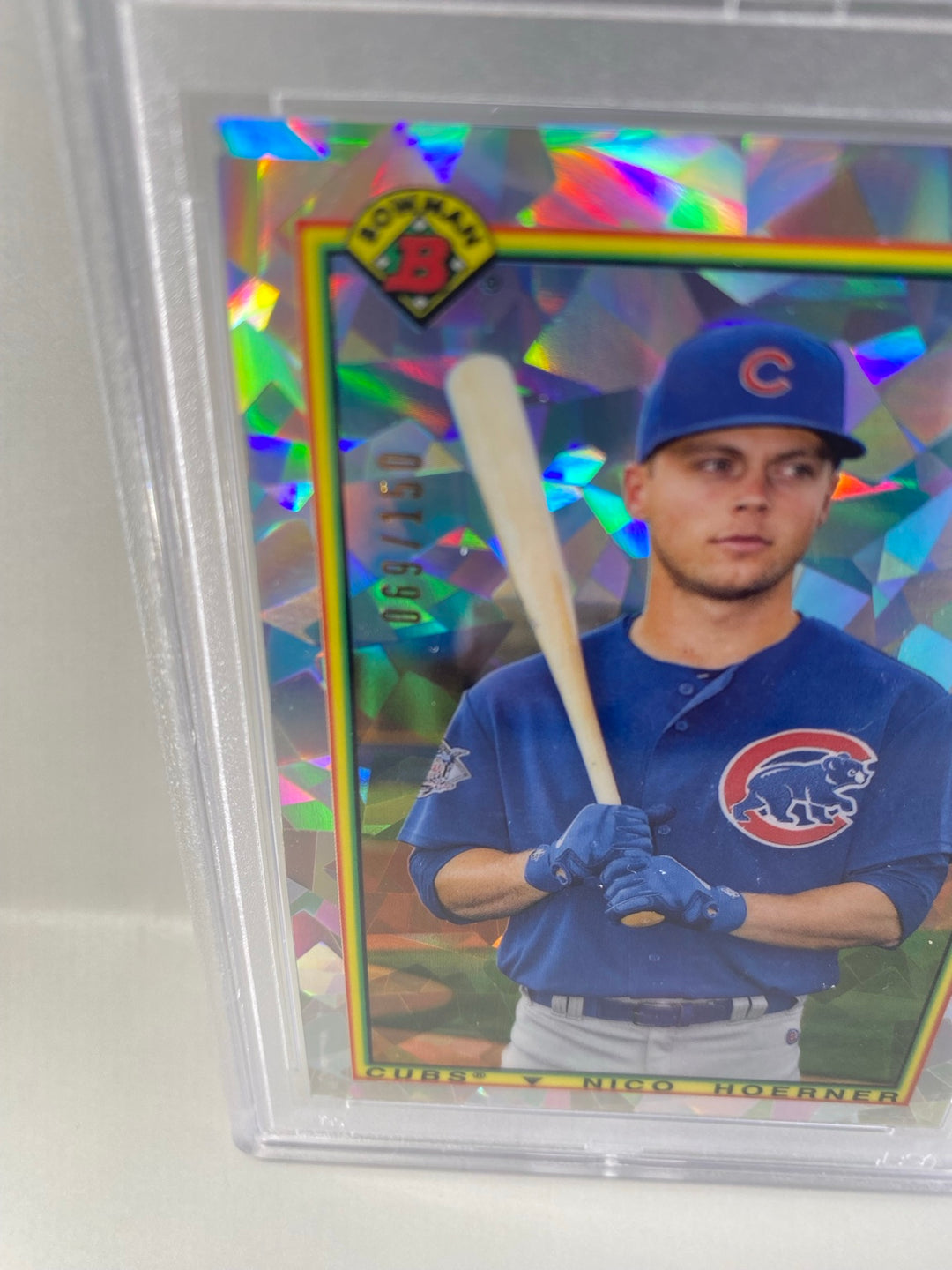 Nico Hoerner Atomic Refractor serial number 069 of 150 close-up