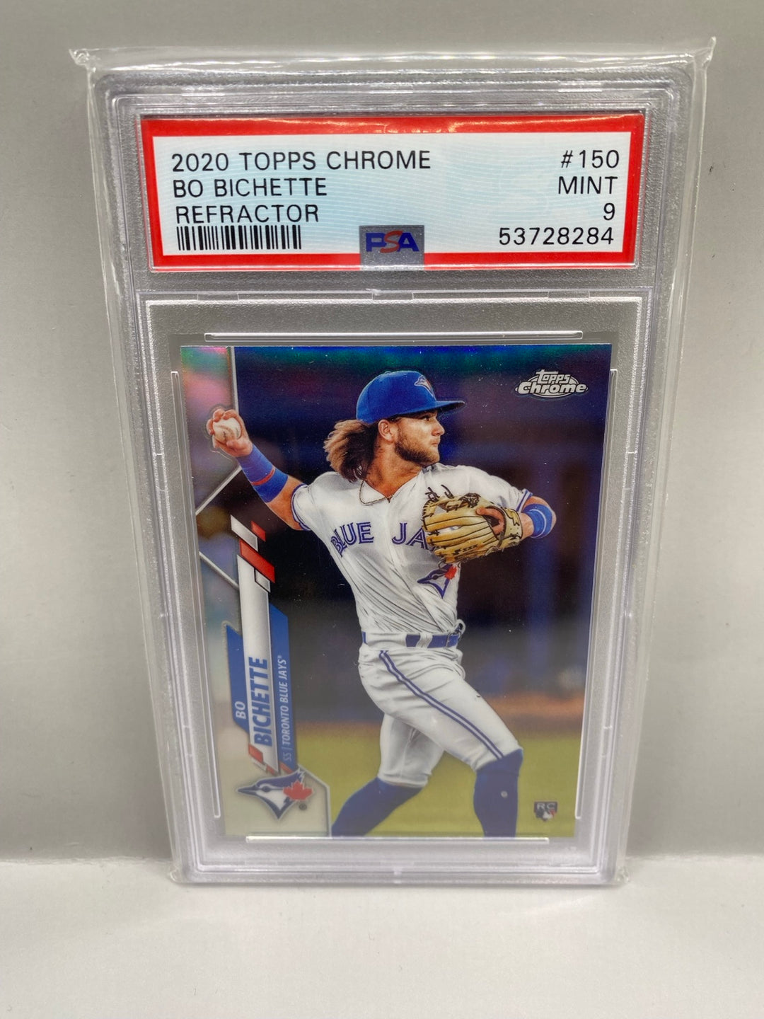 2020 Topps Chrome #150 Bo Bichette Refractor rookie card PSA 9 front