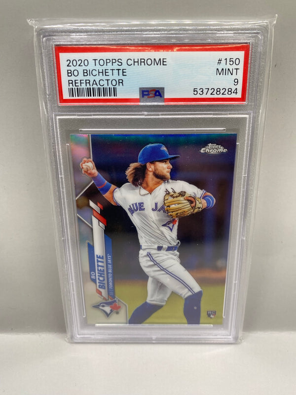 2020 Topps Chrome #150 Bo Bichette Refractor rookie card PSA 9 front