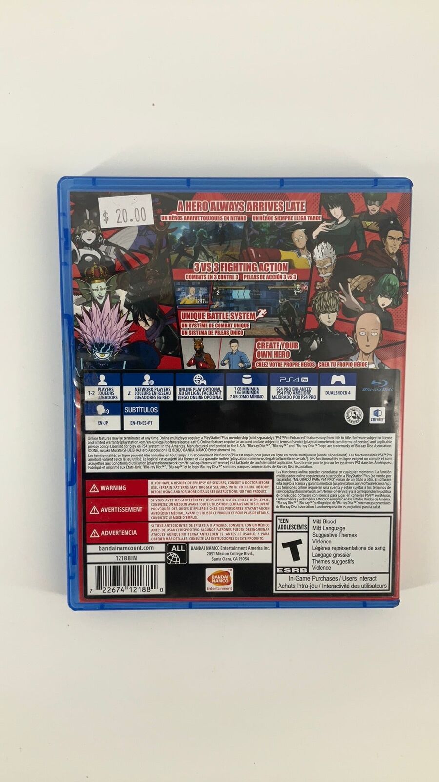 PS4 – One Punch Man: A Hero Nobody Knows – CIB