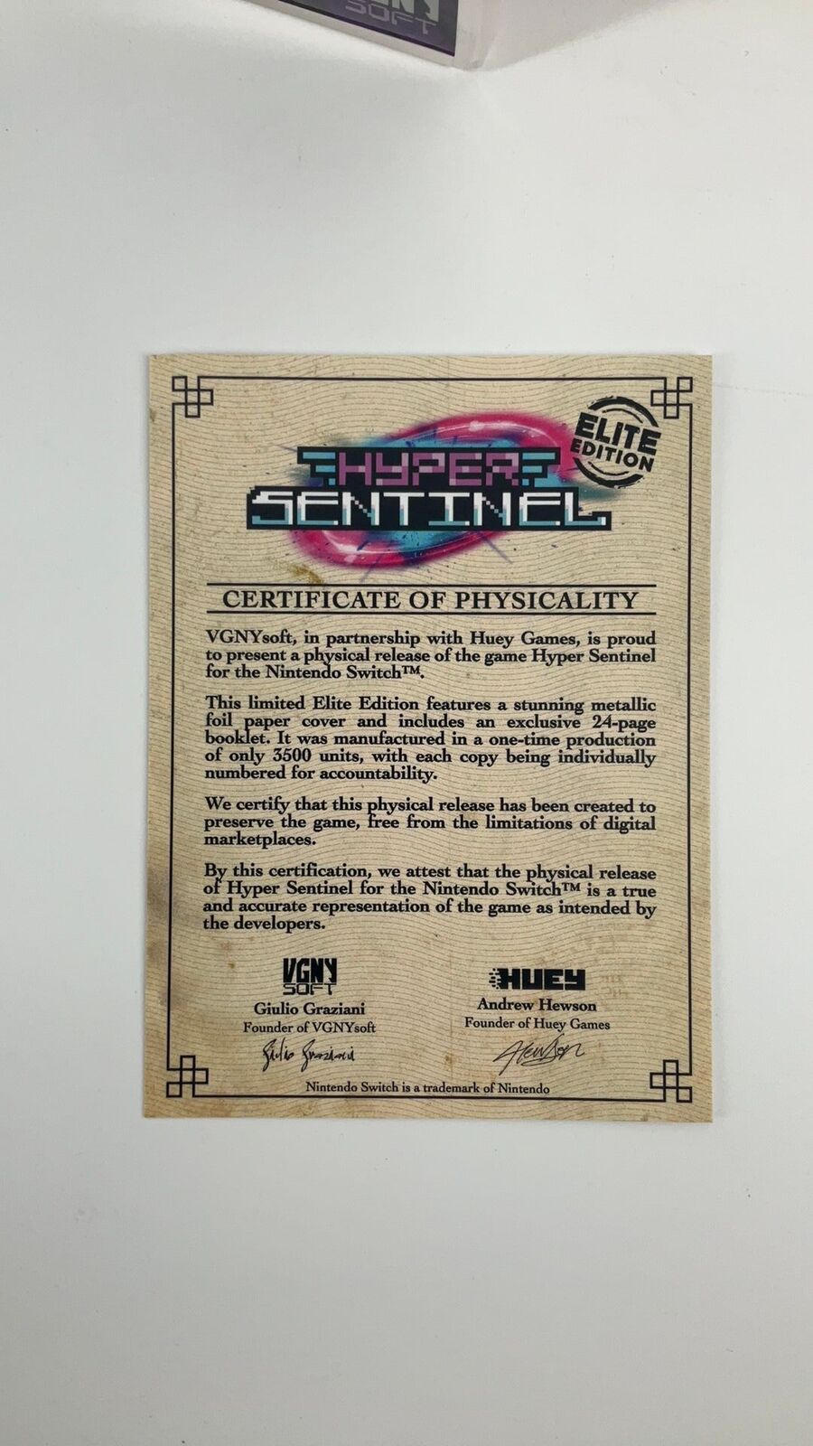 Switch – Hyper Sentinel – CIB