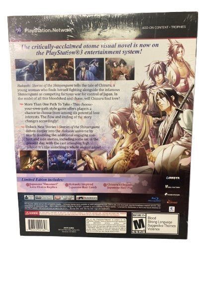 PS3 – Hakuoki: Stories of the Shinsengumi – Limited Edition – New