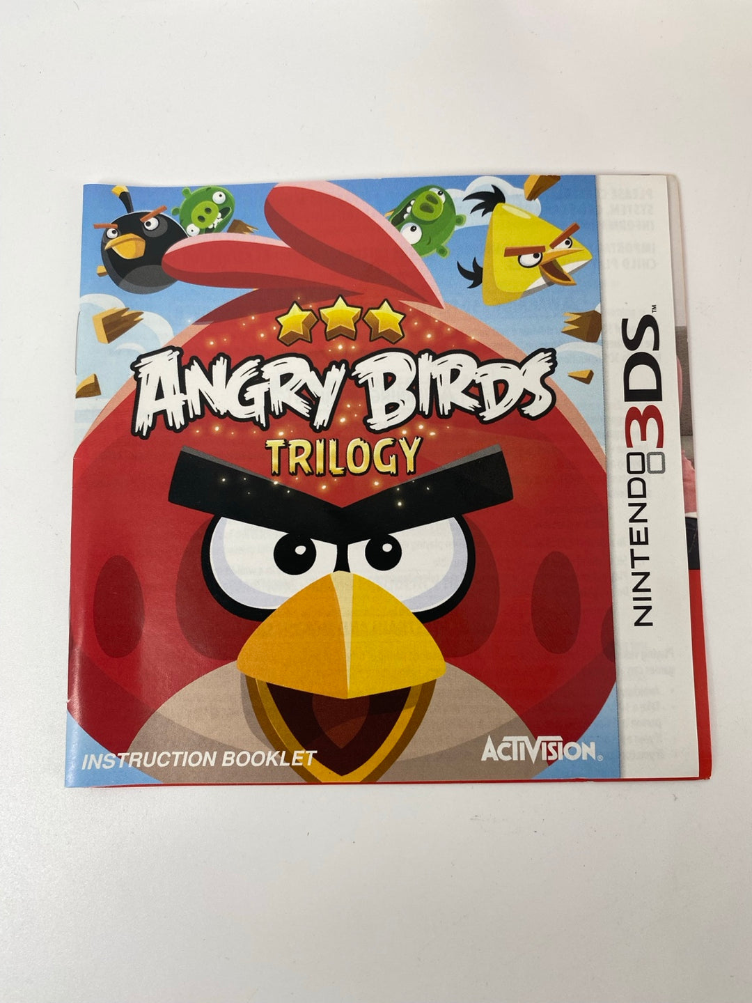 Nintendo 3DS Angry Birds Trilogy instruction booklet