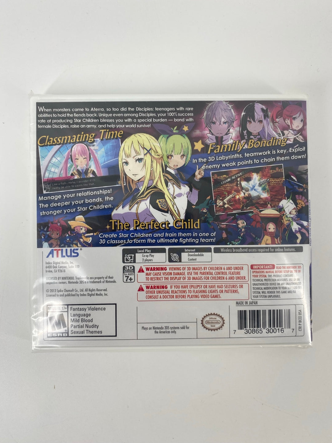 Nintendo 3DS Conception II Children of the Seven Stars new sealed back