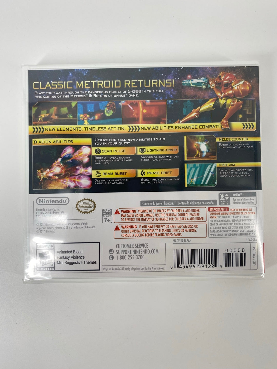 Nintendo 3DS Metroid Samus Returns new factory sealed back actual item