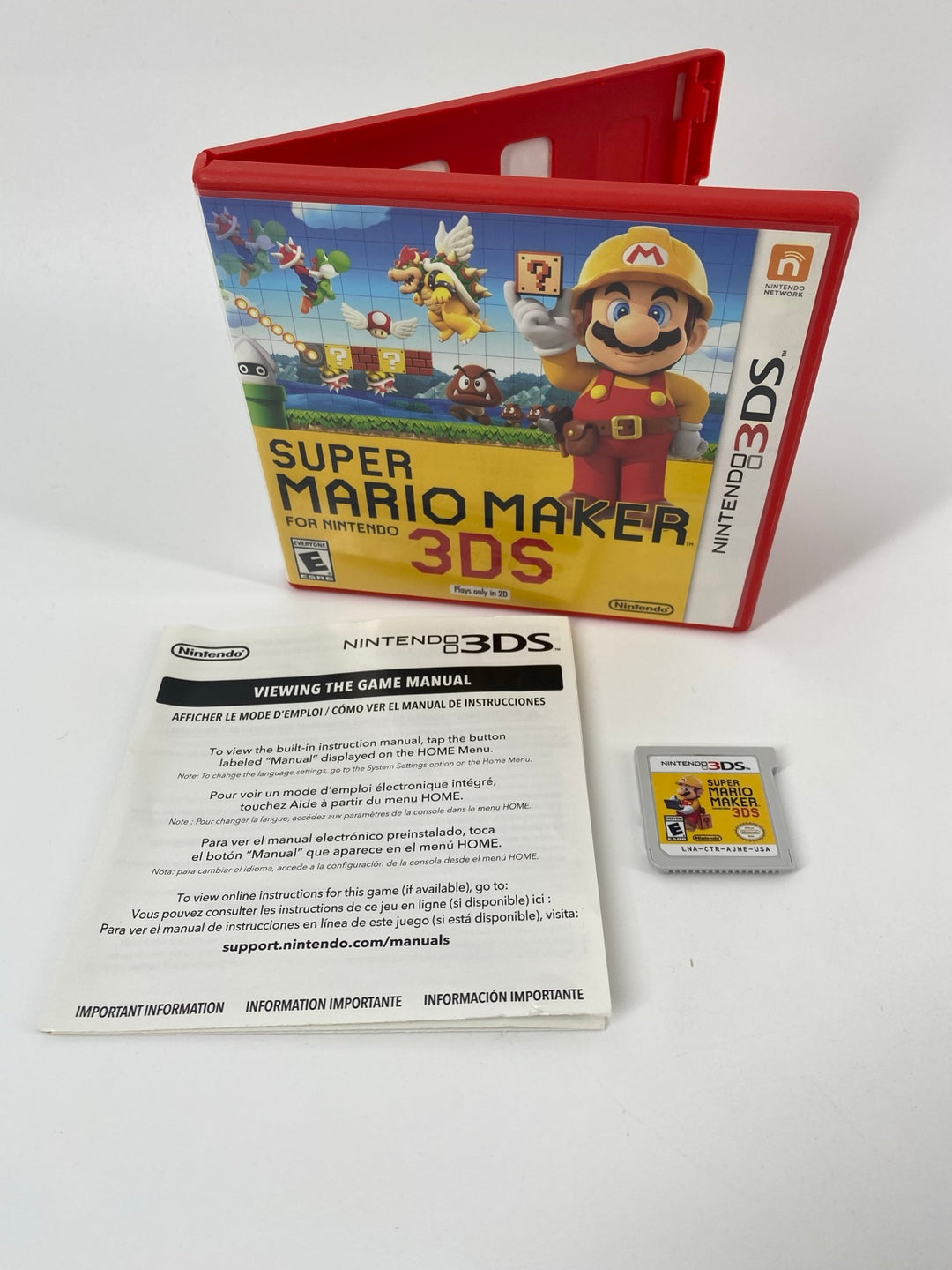 Nintendo 3DS Super Mario Maker CIB case cartridge and insert - actual item photo