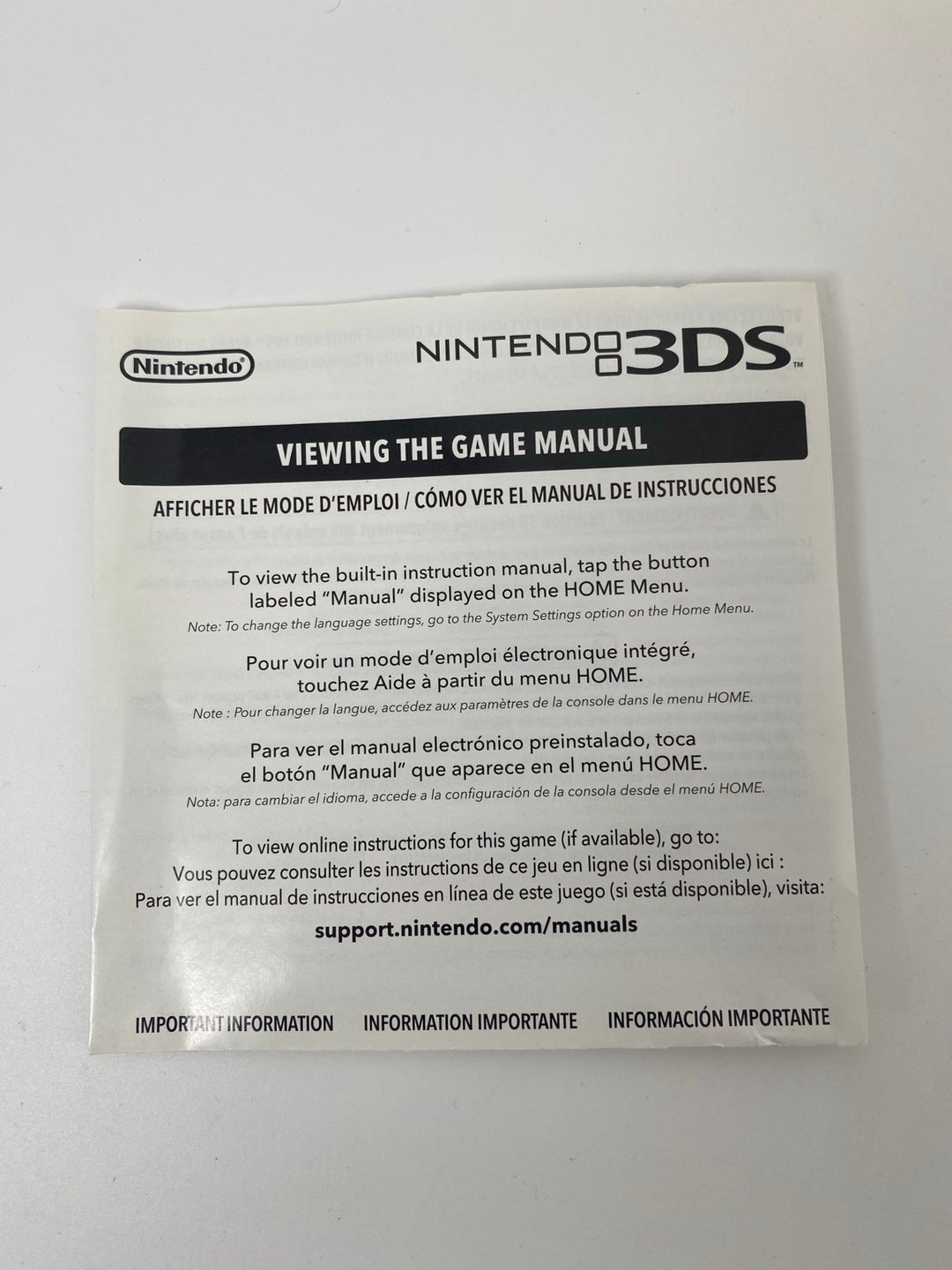Nintendo 3DS Super Mario Maker original information manual insert - actual item photo