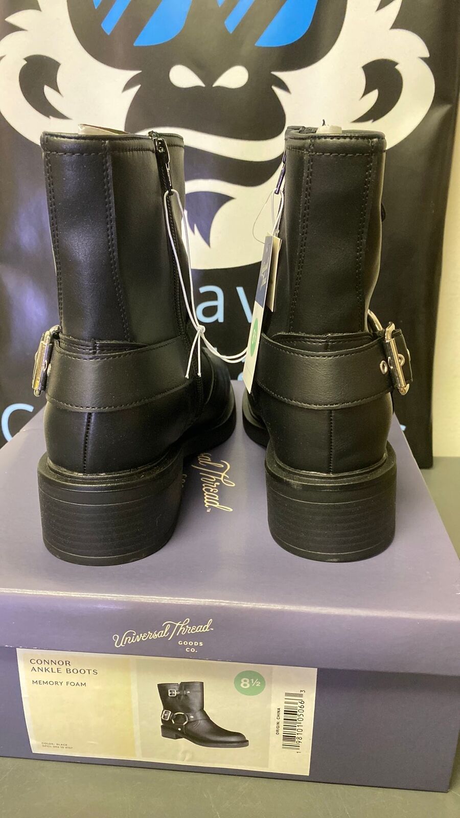 Boots - Size 8.5W Connor Ankle Boots, Memory Foam, Black