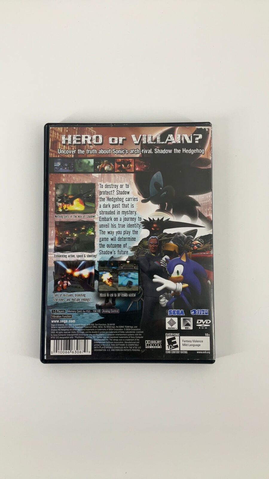 PS2 – Shadow the Hedgehog – CIB++