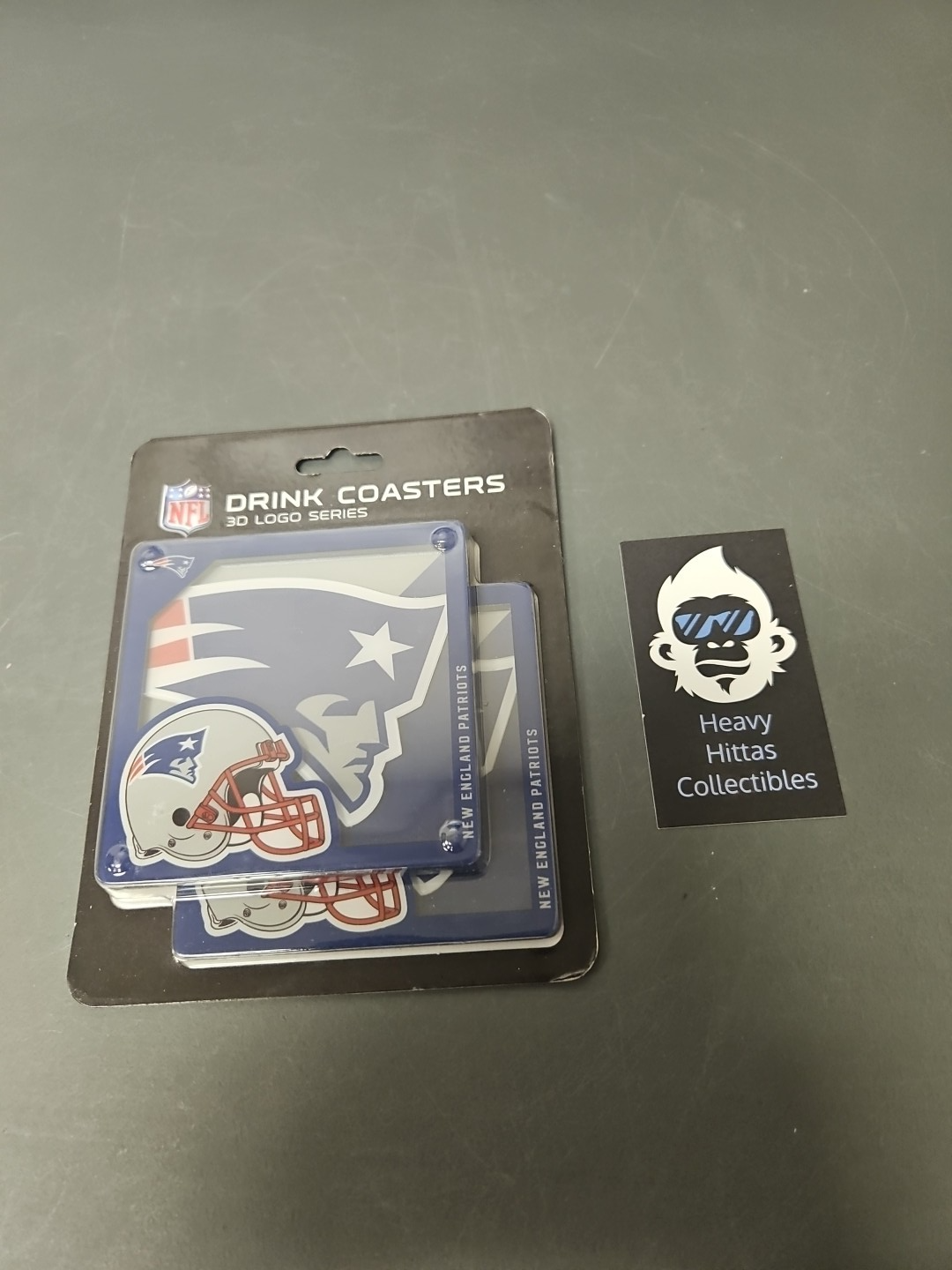 NEW NFL New England Patriots 3D Logo Series Replica Drink Coasters (2 in Pack)