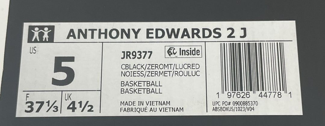 New Size 5 Men Adidas Anthony Edward’s 2J JR9377