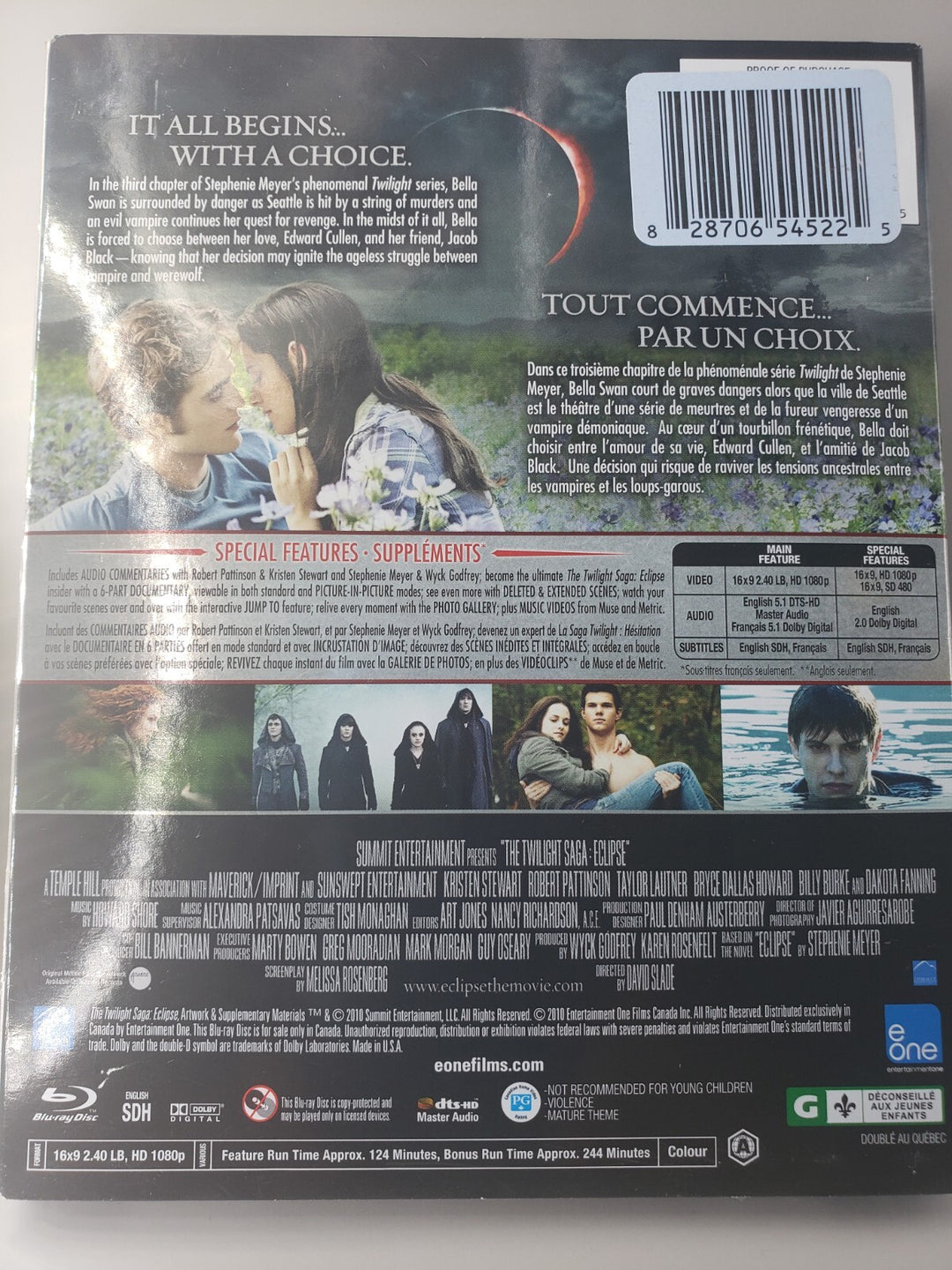 Special Edition The Twilight Saga Eclipse "La Saga Twilight Hesitation" Blu-Ray