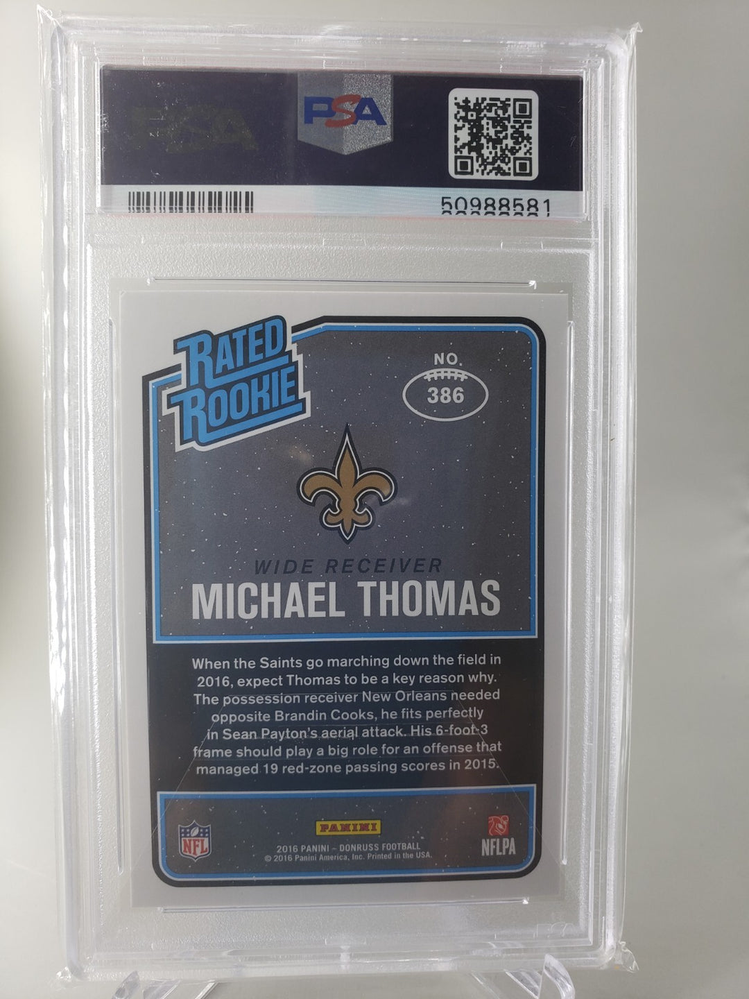 2016 Panini Donruss Optic Michael Thomas #186 Rookie Card RC PSA 9 Mint Saints