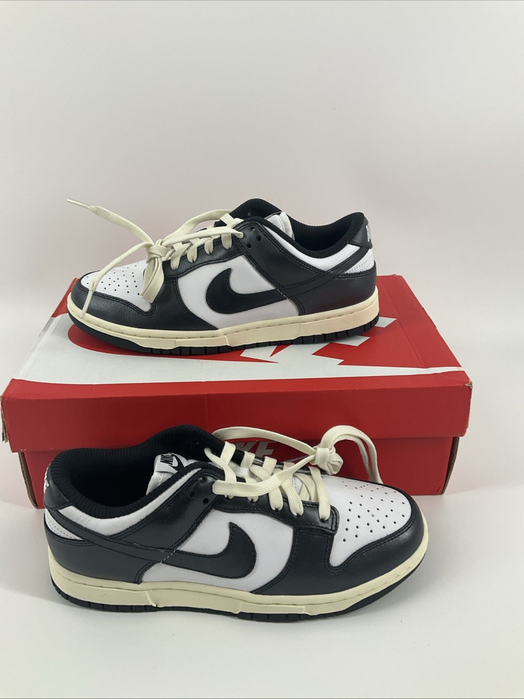 New Size 7.5 Women's Nike Dunk Low PRM Black White Off White FQ8899-100