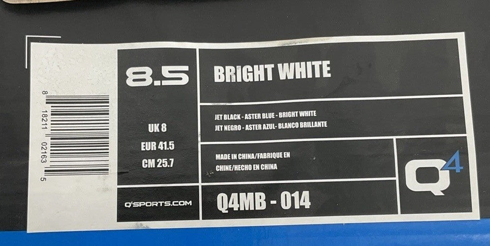 New Size 8.5 Men Q4 Bright White Black Blue Q4MB-014