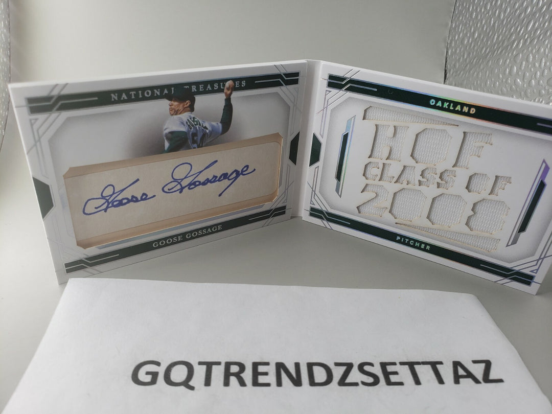 Goose Gossage 2020 National Treasures Cut Signature Material Auto /5 Oakland