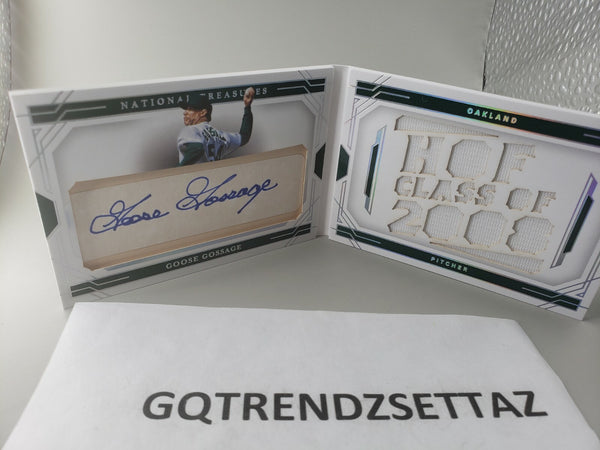 Goose Gossage 2020 National Treasures Cut Signature Material Auto /5 Oakland