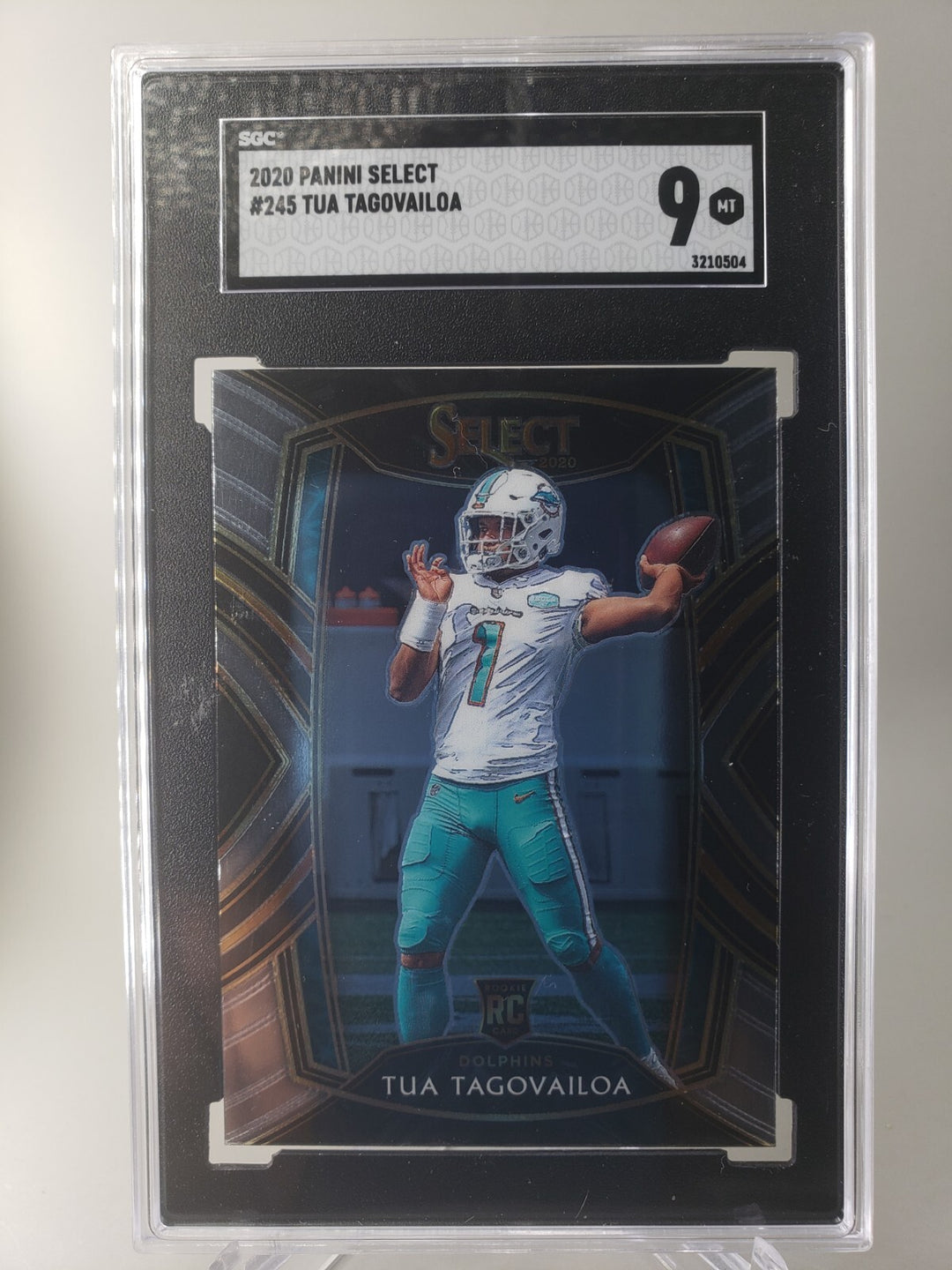 2020 Panini Select #245 Tua Tagovailoa Club Level SGC 9 Miami Dolphins