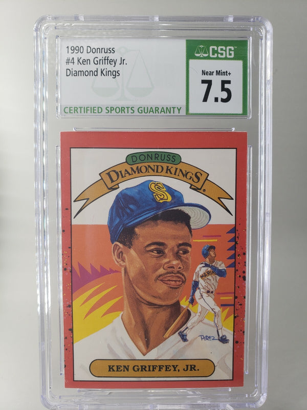 Ken Griffey Jr. 1990 Donruss Diamond Kings #4 CSG 7.5 NM Seattle Mariners