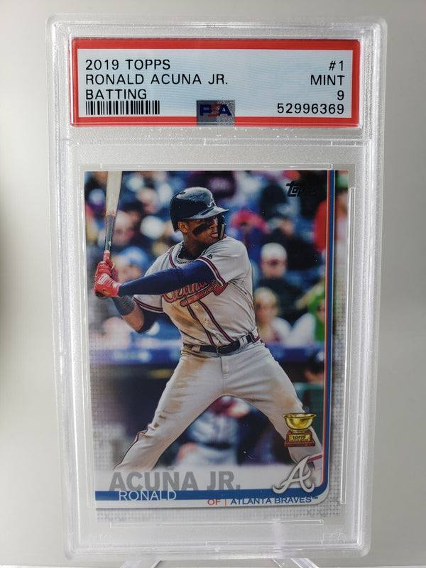 Ronald Acuña Jr. 2019 Topps Series 1 Batting PSA 9 #1 Atlanta Braves Second Year