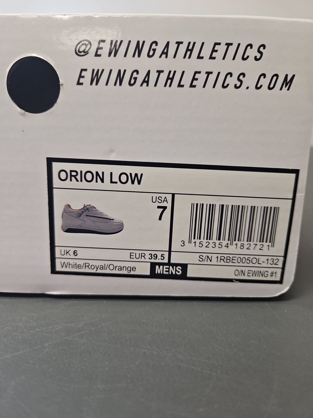 NEW Size 7 Men's Patrick Ewing  Orion Low White/Royal/Orange Shoes 1RBE005-132