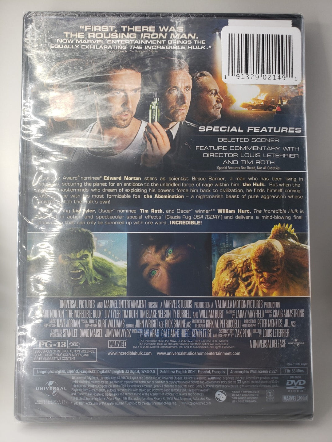Brand New Sealed The Incredible Hulk DVD Edward Norton  Liv Tyler Tim Roth